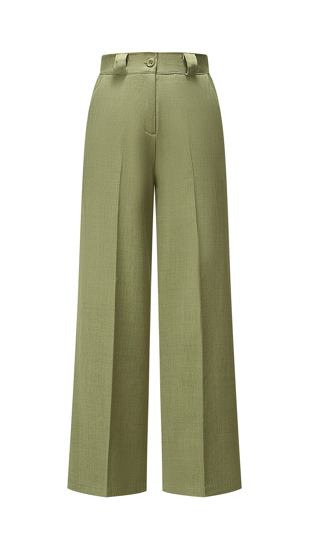 Pantaloni a gamba larga sartoriali donna, vita alta, tessuto leggero, pantaloni ufficio casual