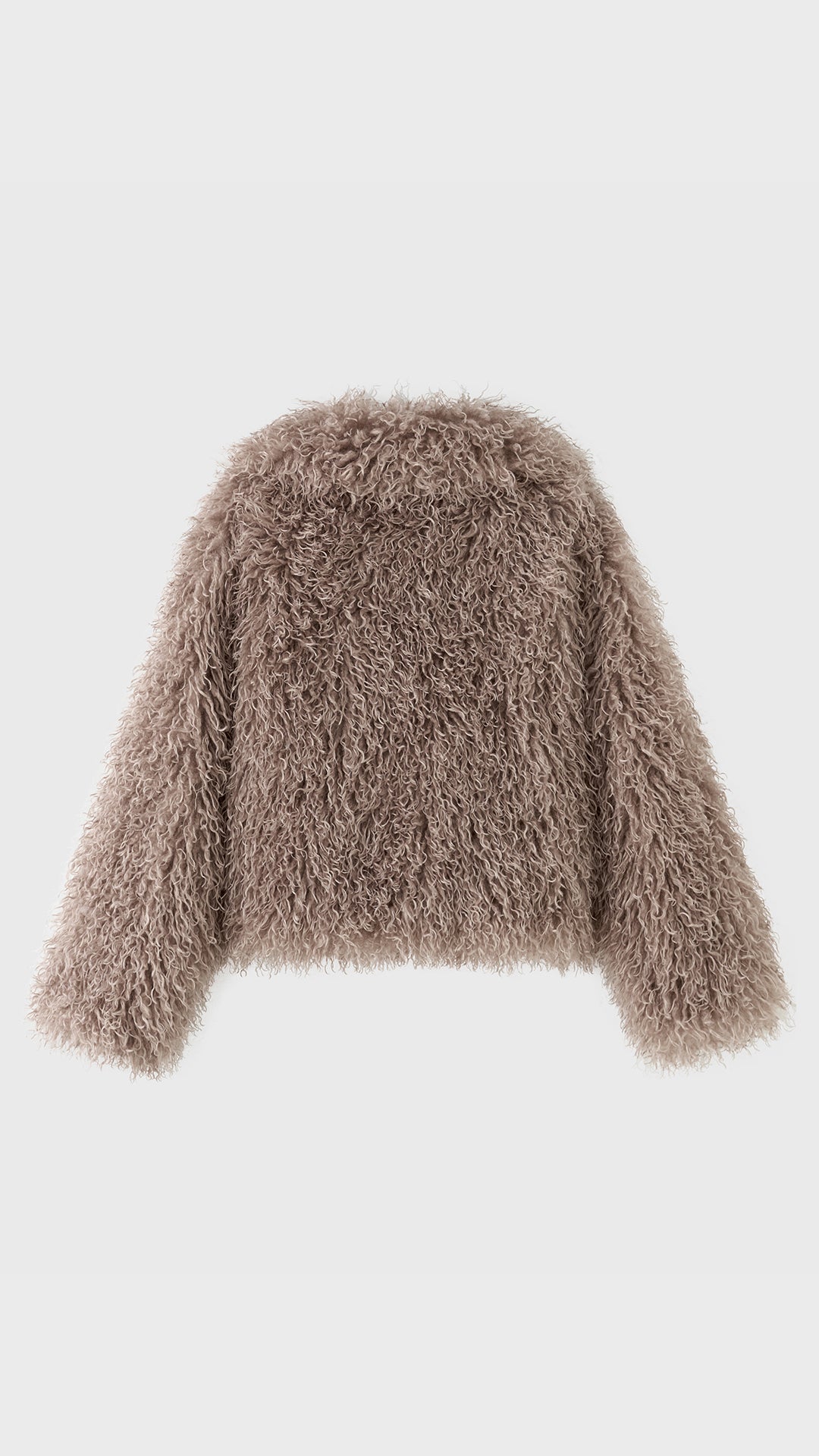 Giacca Corta Donna in Eco Pelliccia Riccia, Cappotto Invernale con Ampio Colletto a Rever
