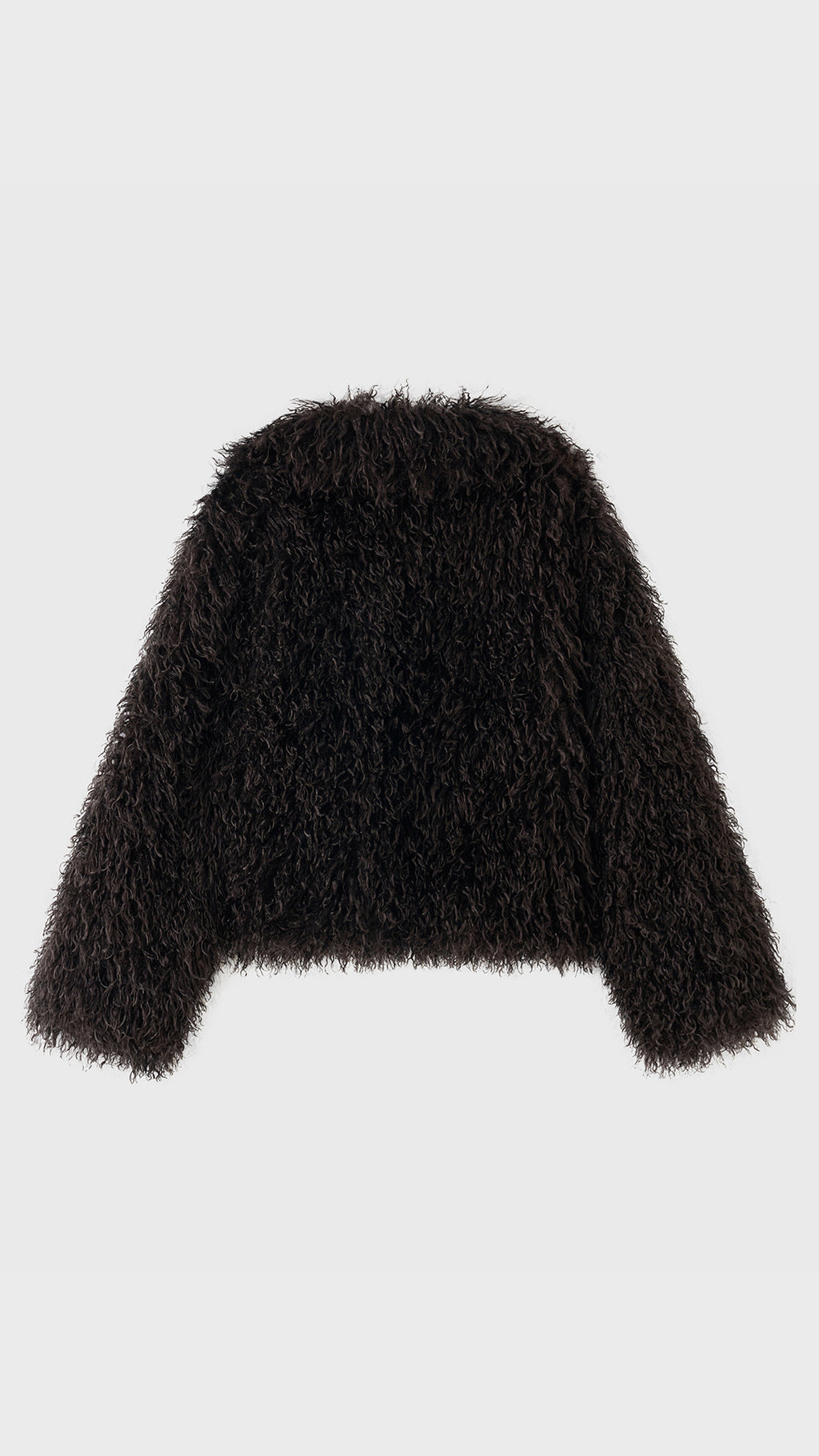Giacca Corta Donna in Eco Pelliccia Riccia, Cappotto Invernale con Ampio Colletto a Rever