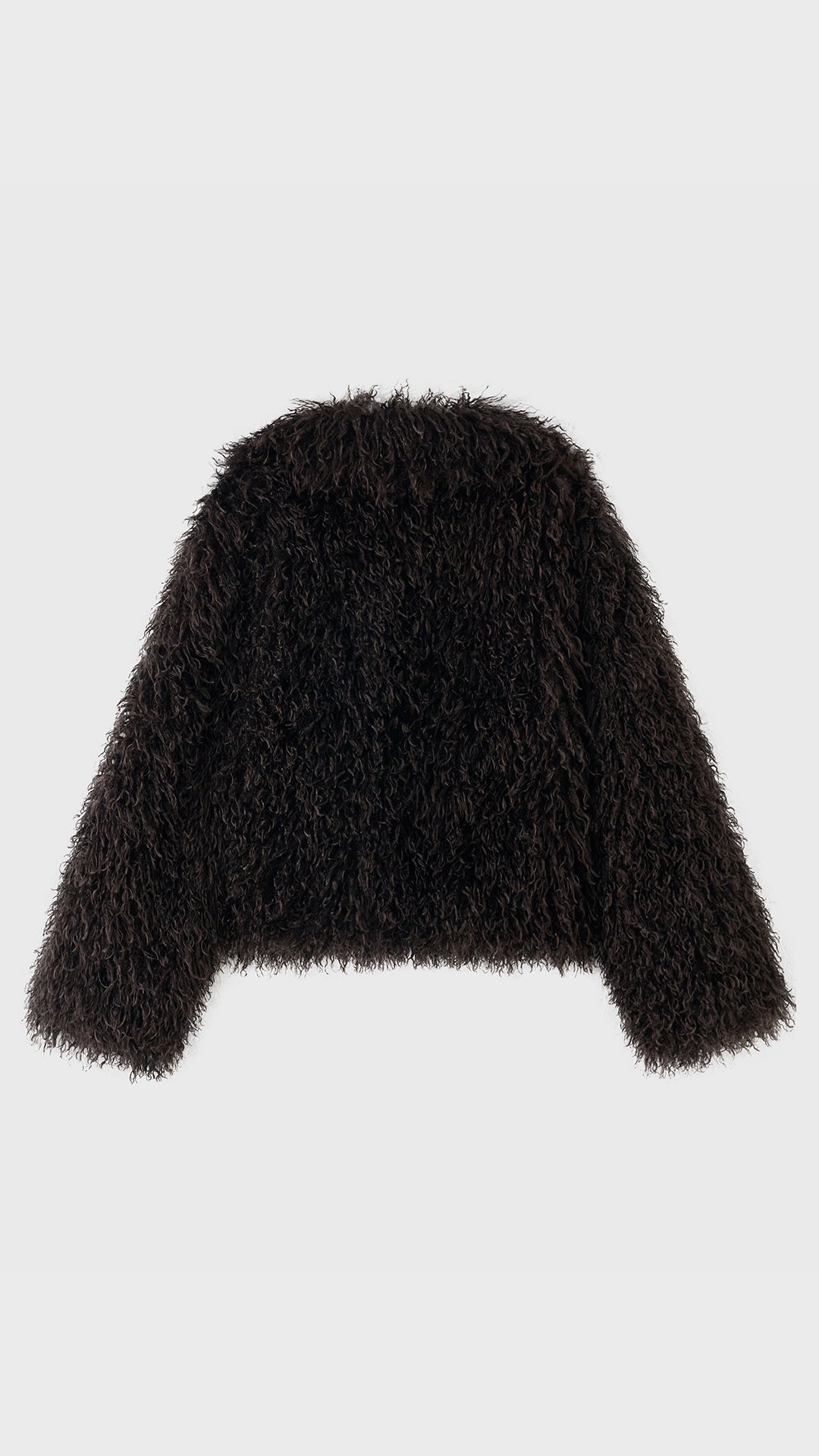 Giacca Corta Donna in Eco Pelliccia Riccia, Cappotto Invernale con Ampio Colletto a Rever