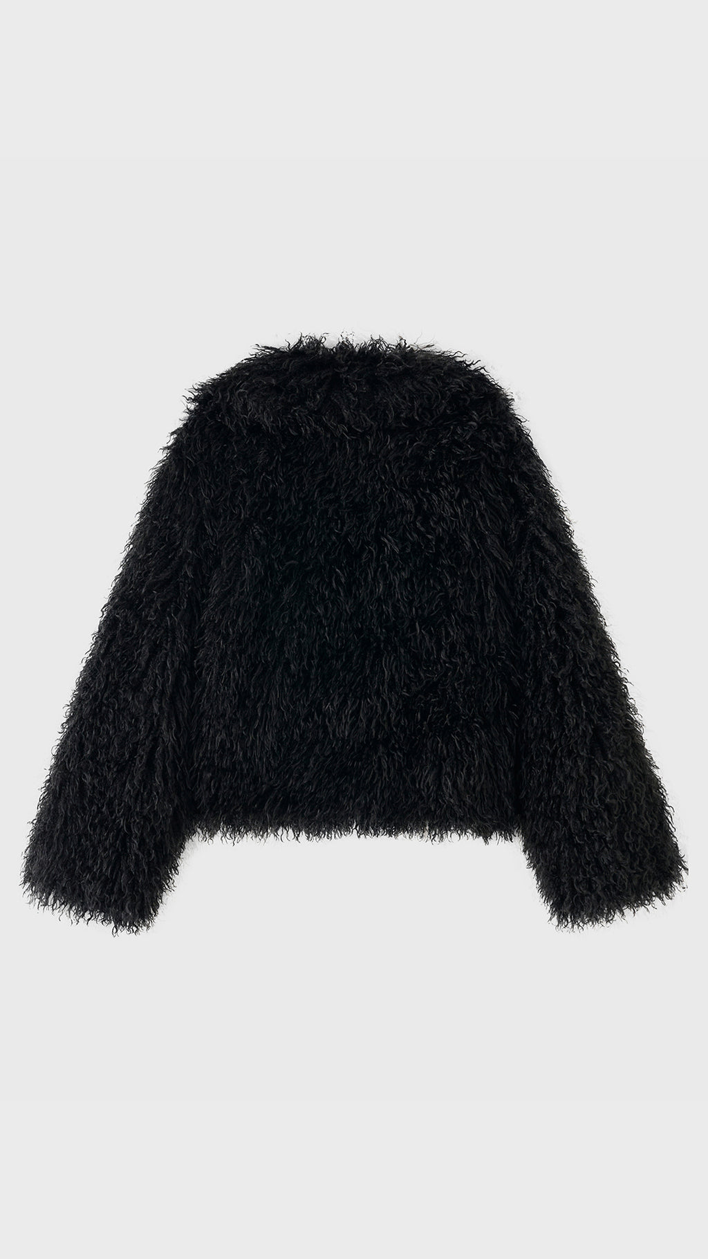 Giacca Corta Donna in Eco Pelliccia Riccia, Cappotto Invernale con Ampio Colletto a Rever