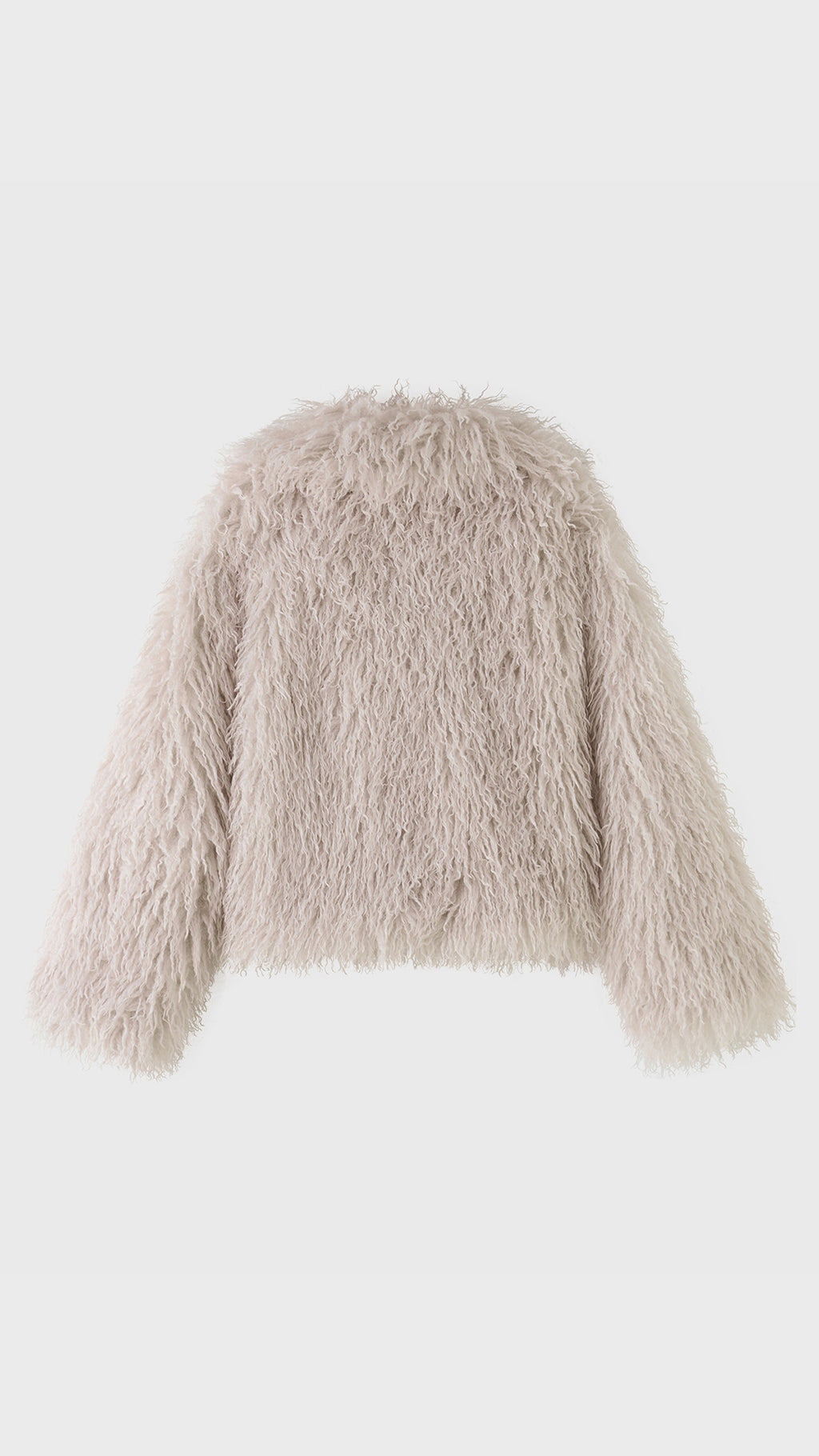 Giacca Corta Donna in Eco Pelliccia Riccia, Cappotto Invernale con Ampio Colletto a Rever