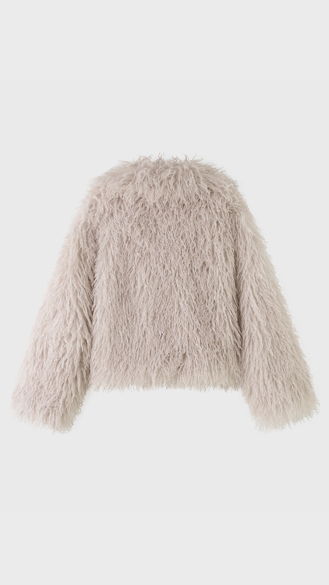 Giacca Corta Donna in Eco Pelliccia Riccia, Cappotto Invernale con Ampio Colletto a Rever