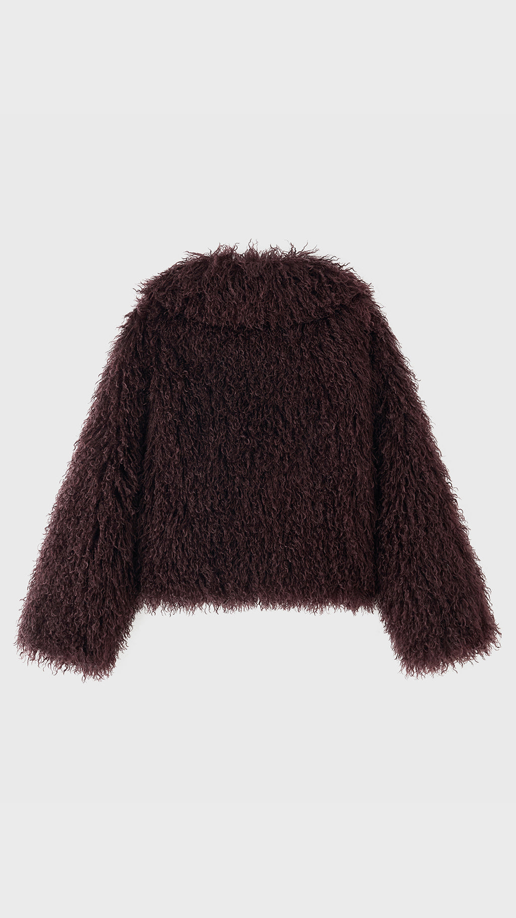 Giacca Corta Donna in Eco Pelliccia Riccia, Cappotto Invernale con Ampio Colletto a Rever