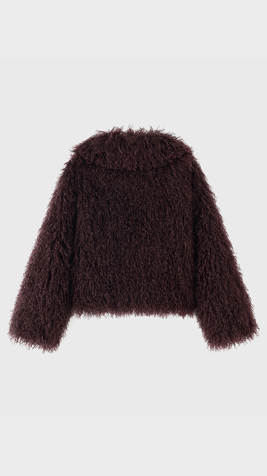 Giacca Corta Donna in Eco Pelliccia Riccia, Cappotto Invernale con Ampio Colletto a Rever