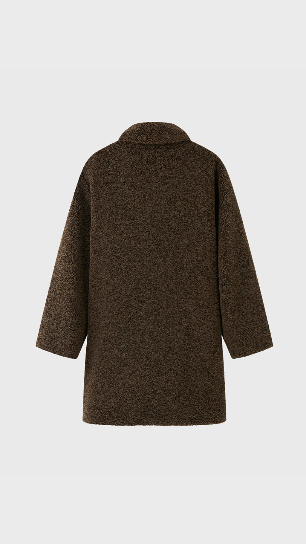 Cappotto Medio Donna in Tessuto Teddy, Giacca Invernale con Colletto a Rever e Tasche