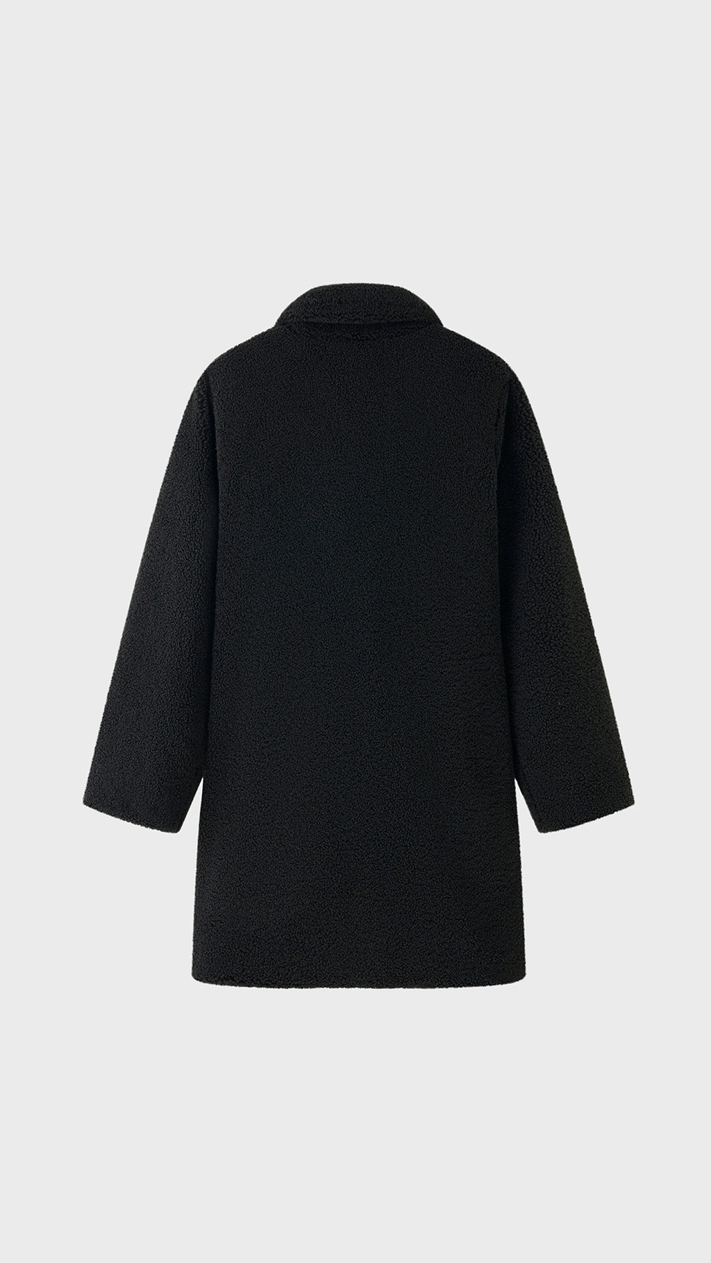 Cappotto Medio Donna in Tessuto Teddy, Giacca Invernale con Colletto a Rever e Tasche