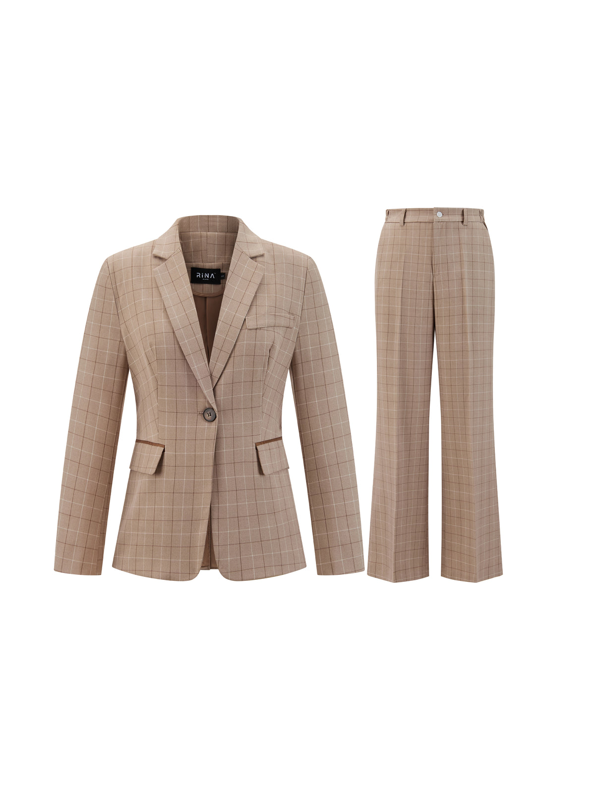 Tuta Donna Elegante - Giacca con Motivo e Pantaloni per Look Sophisticato