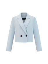 Blazer Donna Corto Doppiopetto - Giacca Cropped Elegante per Ufficio e Stile Quotidiano