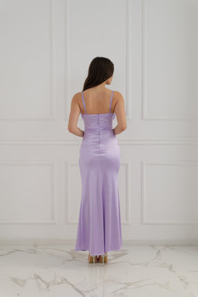  Abito elegante lilla, taglio aderente 