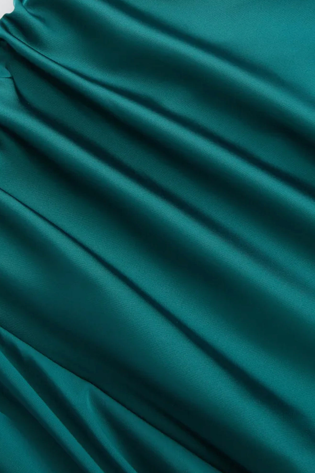 Abito Lungo Monospalla in Satin con Spacco - Eleganza Senza Tempo per Matrimoni e Serate -1
