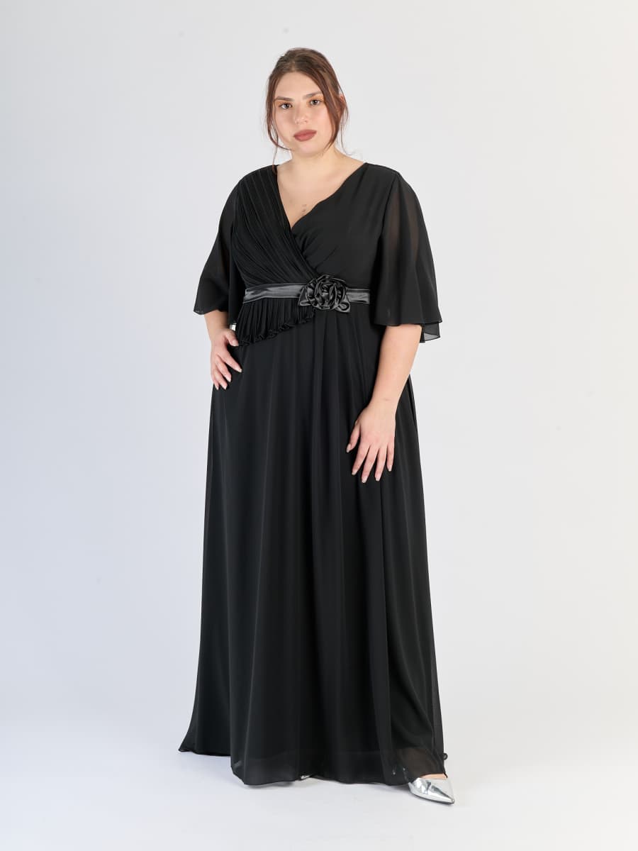 Abito da cerimonia Nero, dettagli decorativi al busto