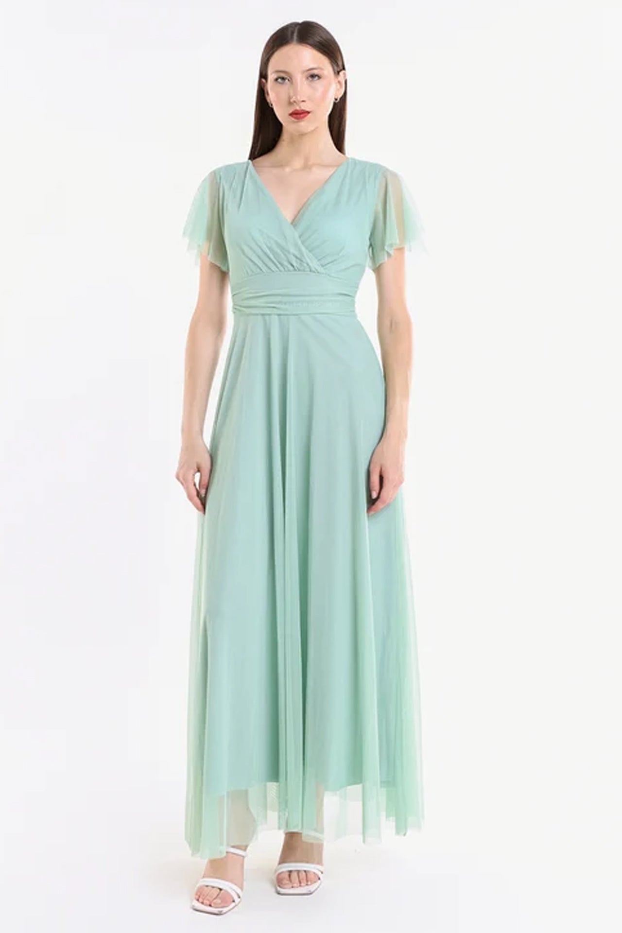 Abito in tulle a maniche corte Vivian