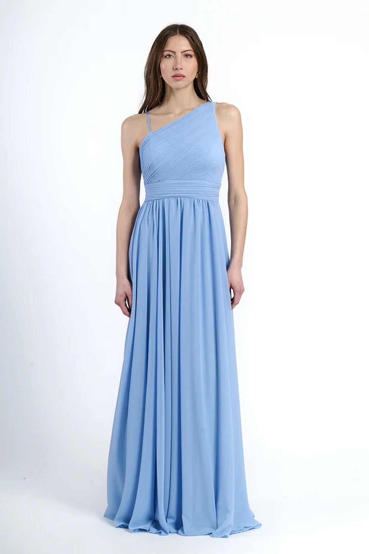 Abito lungo in tulle asimmetrico Luna