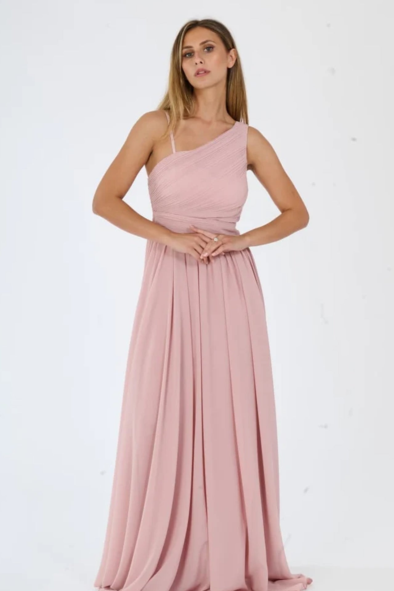 Abito lungo in tulle asimmetrico Luna