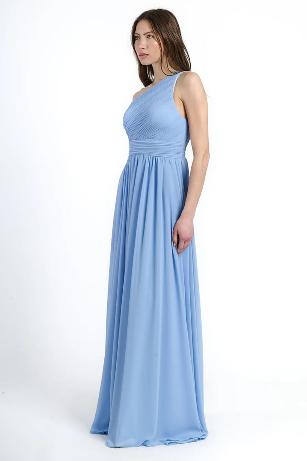 Abito lungo in tulle asimmetrico Luna -1