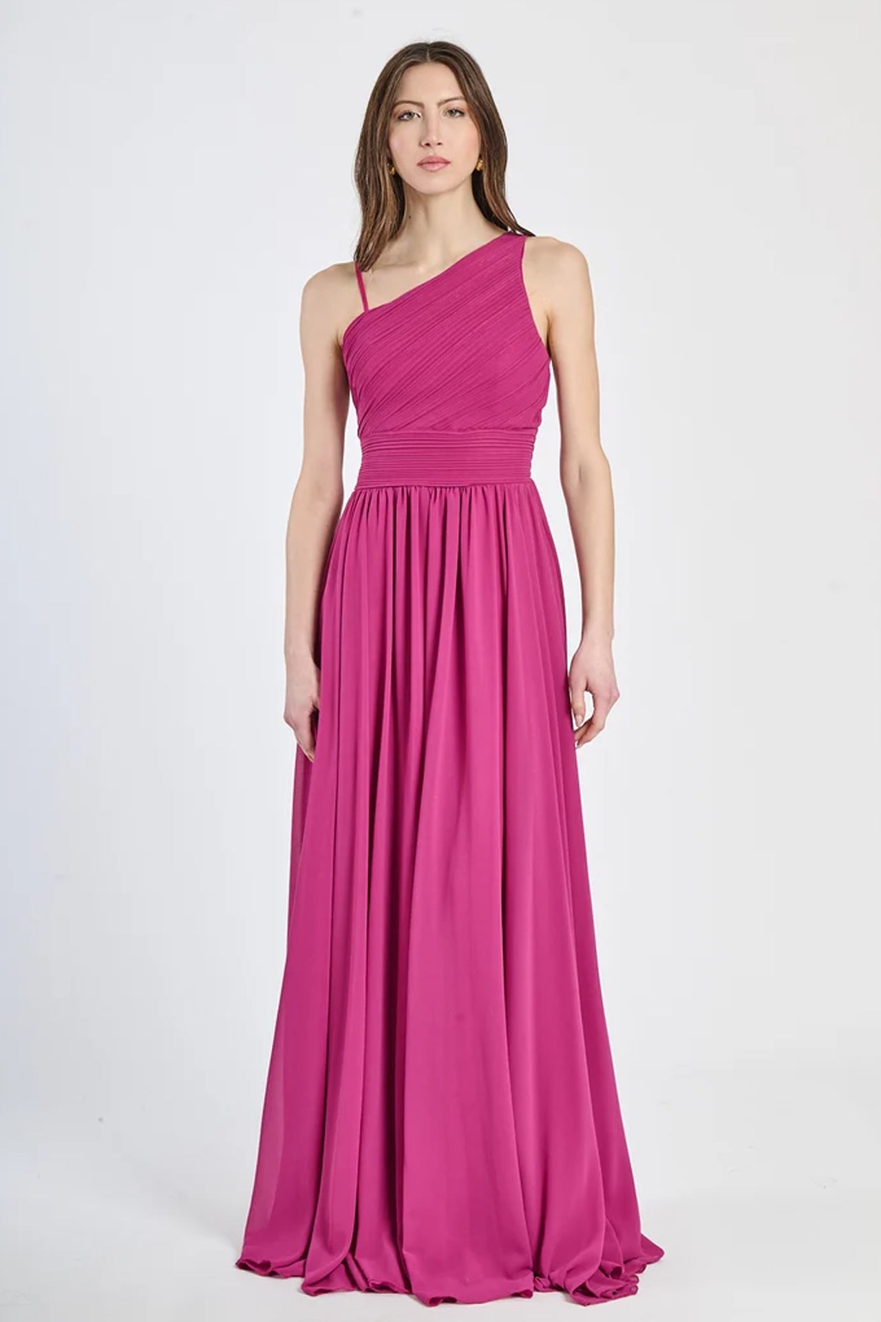 Abito lungo in tulle asimmetrico Luna