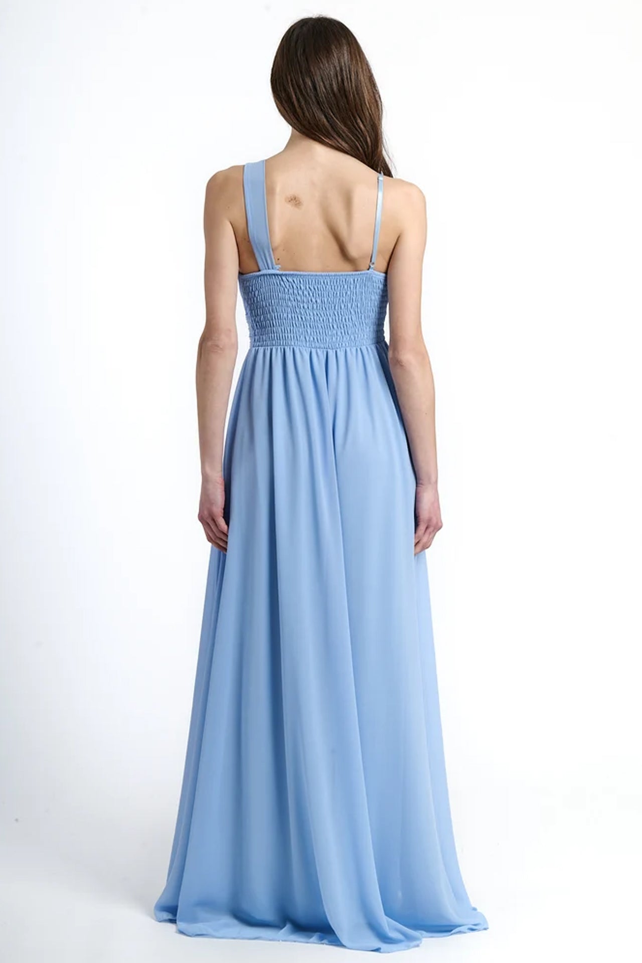 Abito lungo in tulle asimmetrico Luna