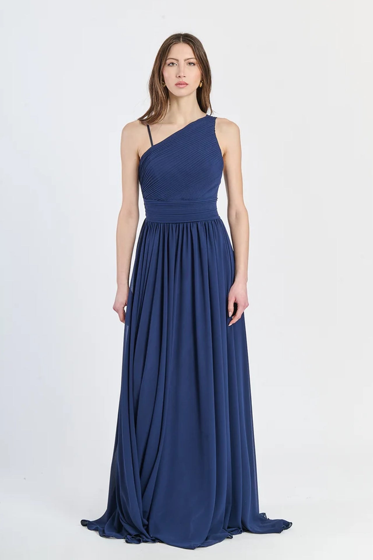 Abito lungo in tulle asimmetrico Luna