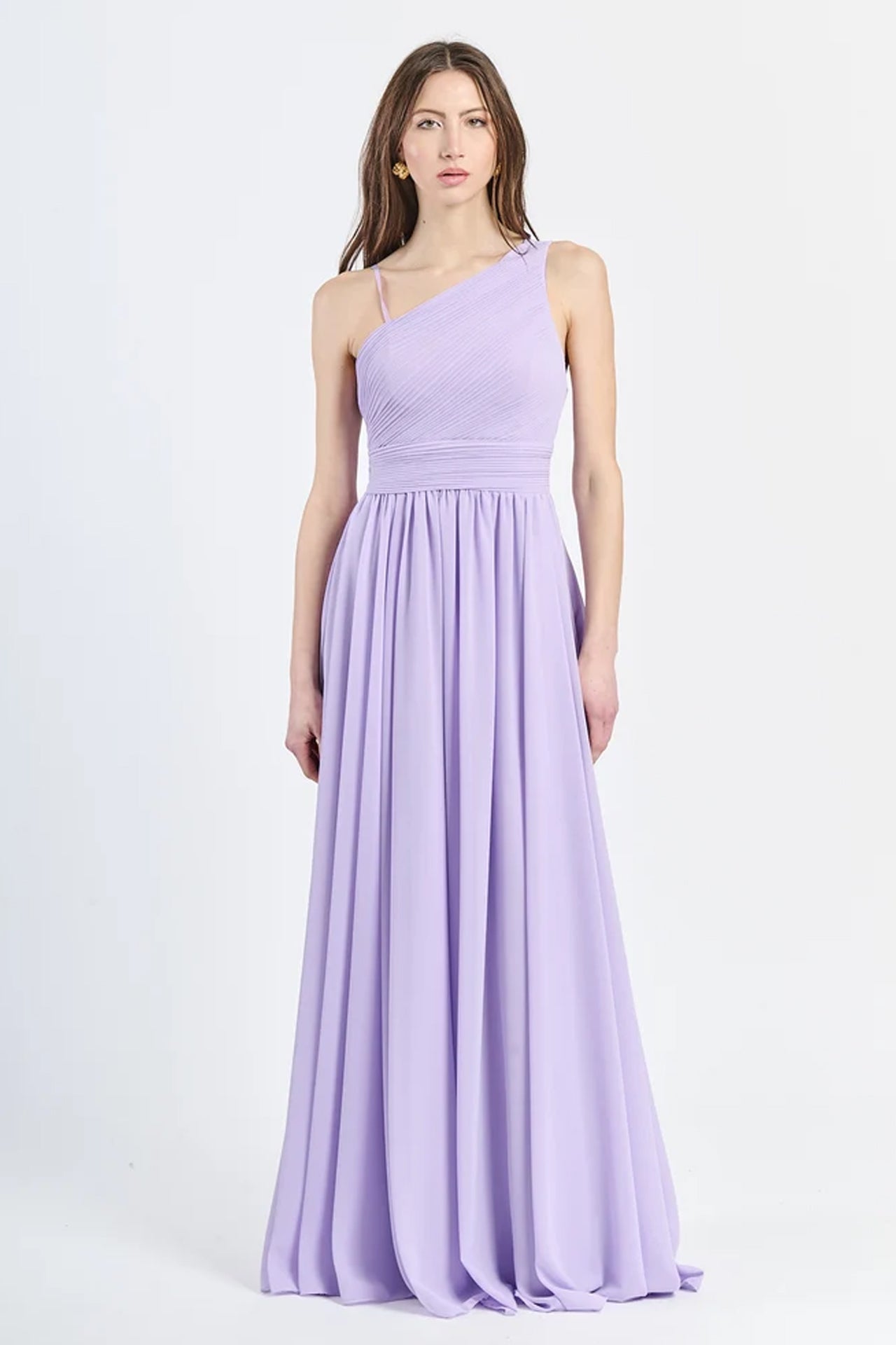 Abito lungo in tulle asimmetrico Luna