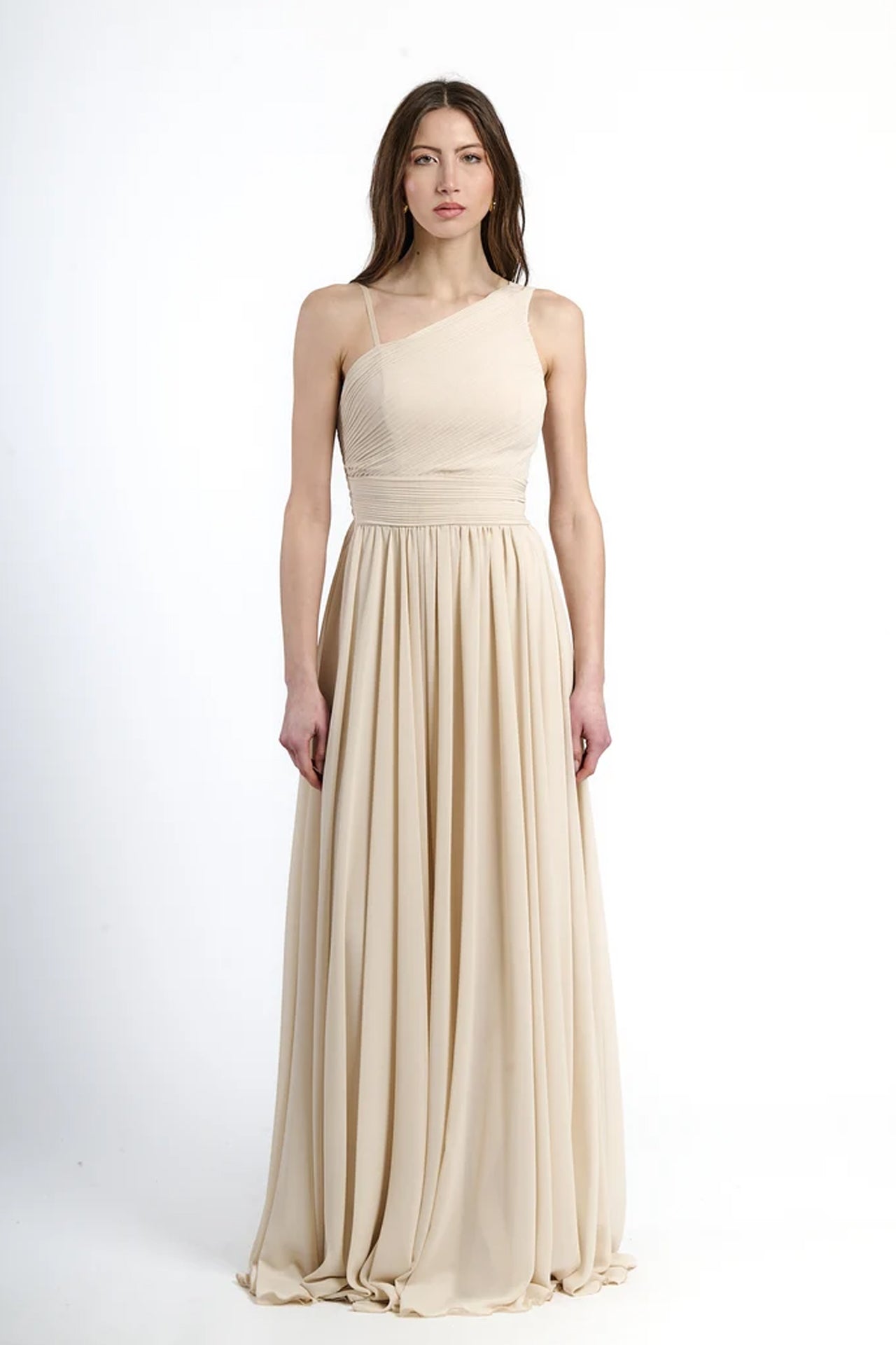Abito lungo in tulle asimmetrico Luna