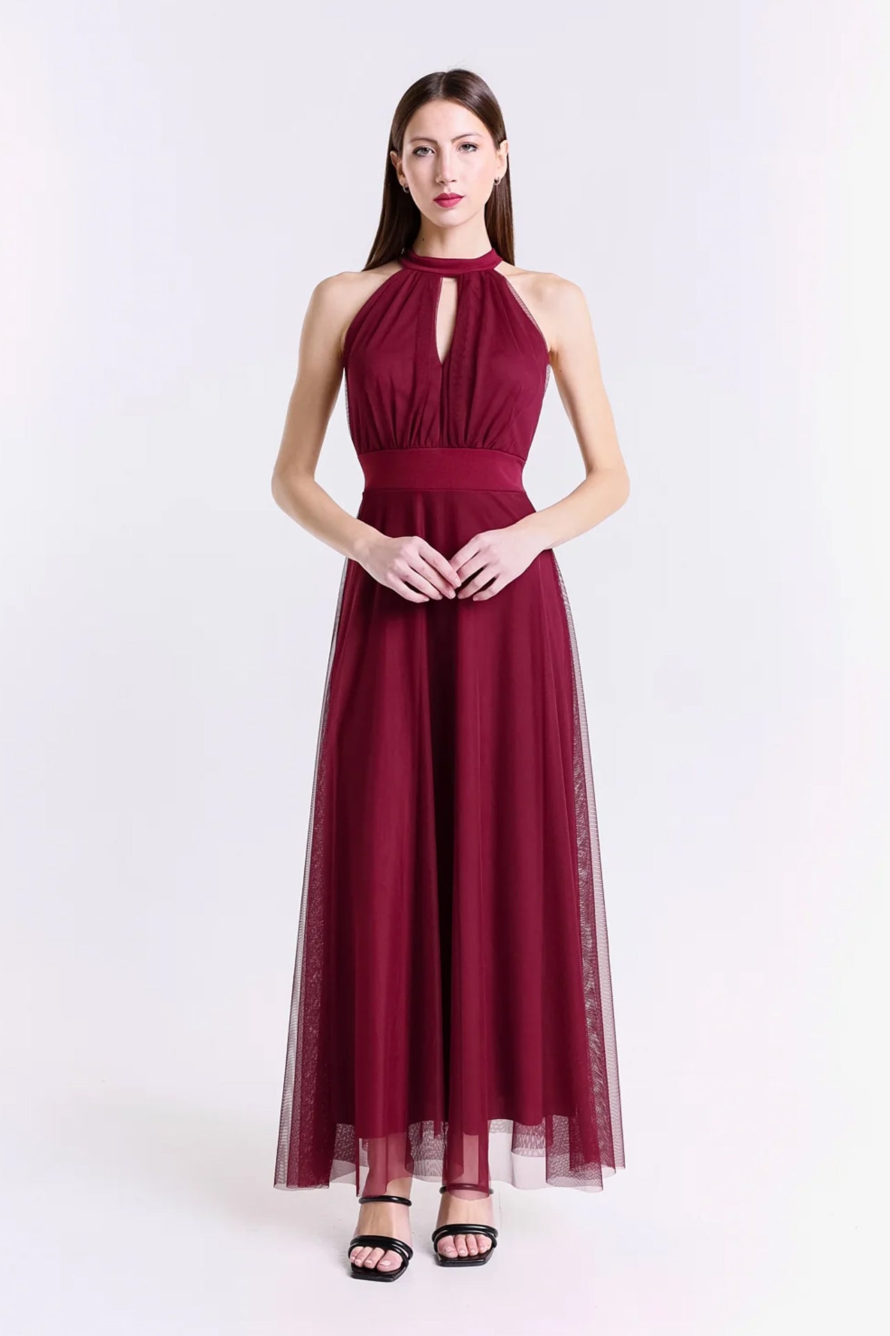 Abito lungo in tulle cut out Lucrezia -11