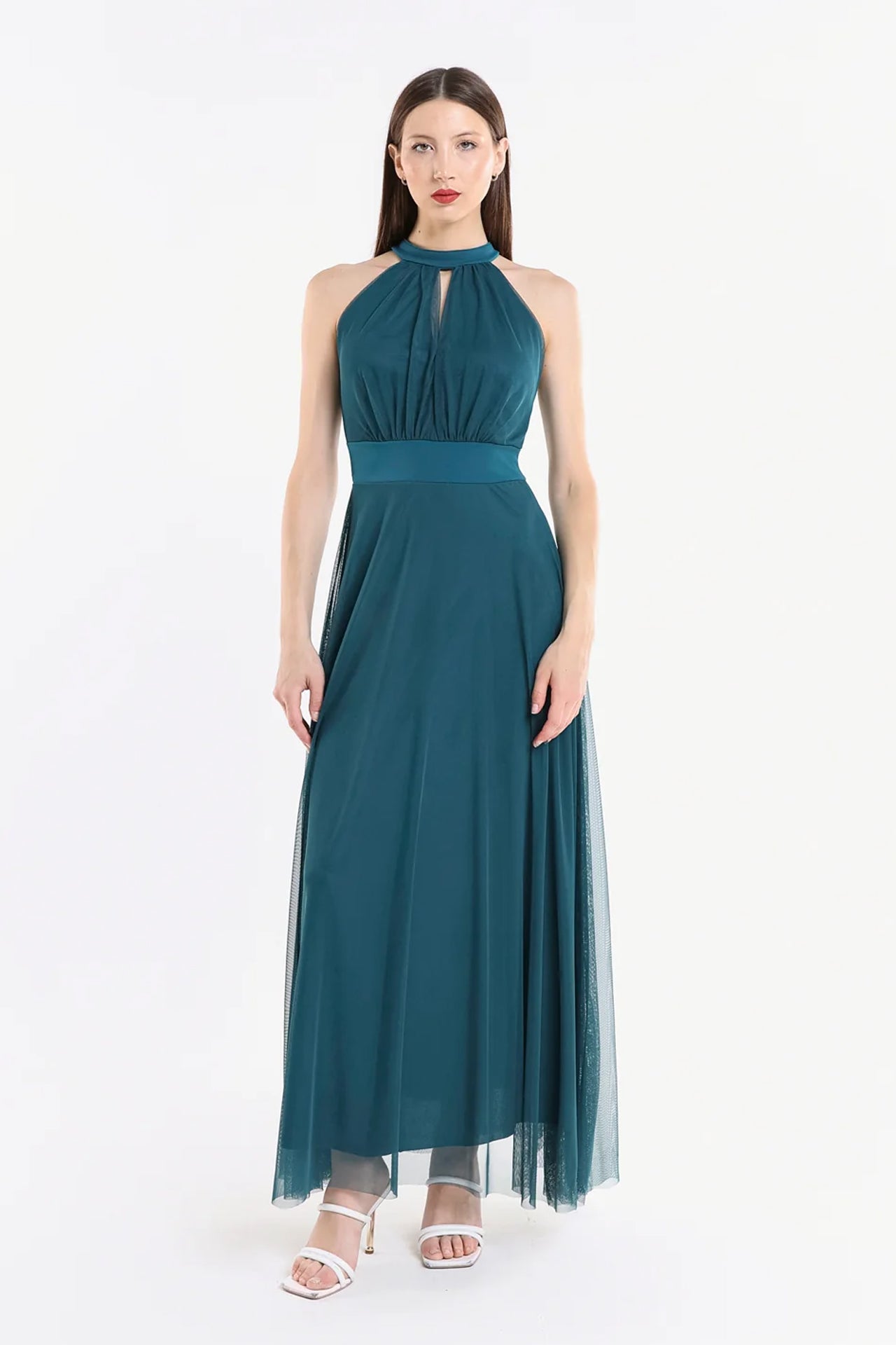 Abito lungo in tulle cut out Lucrezia -8