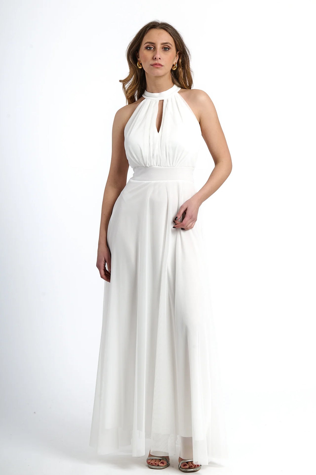 Abito lungo in tulle cut out Lucrezia -5