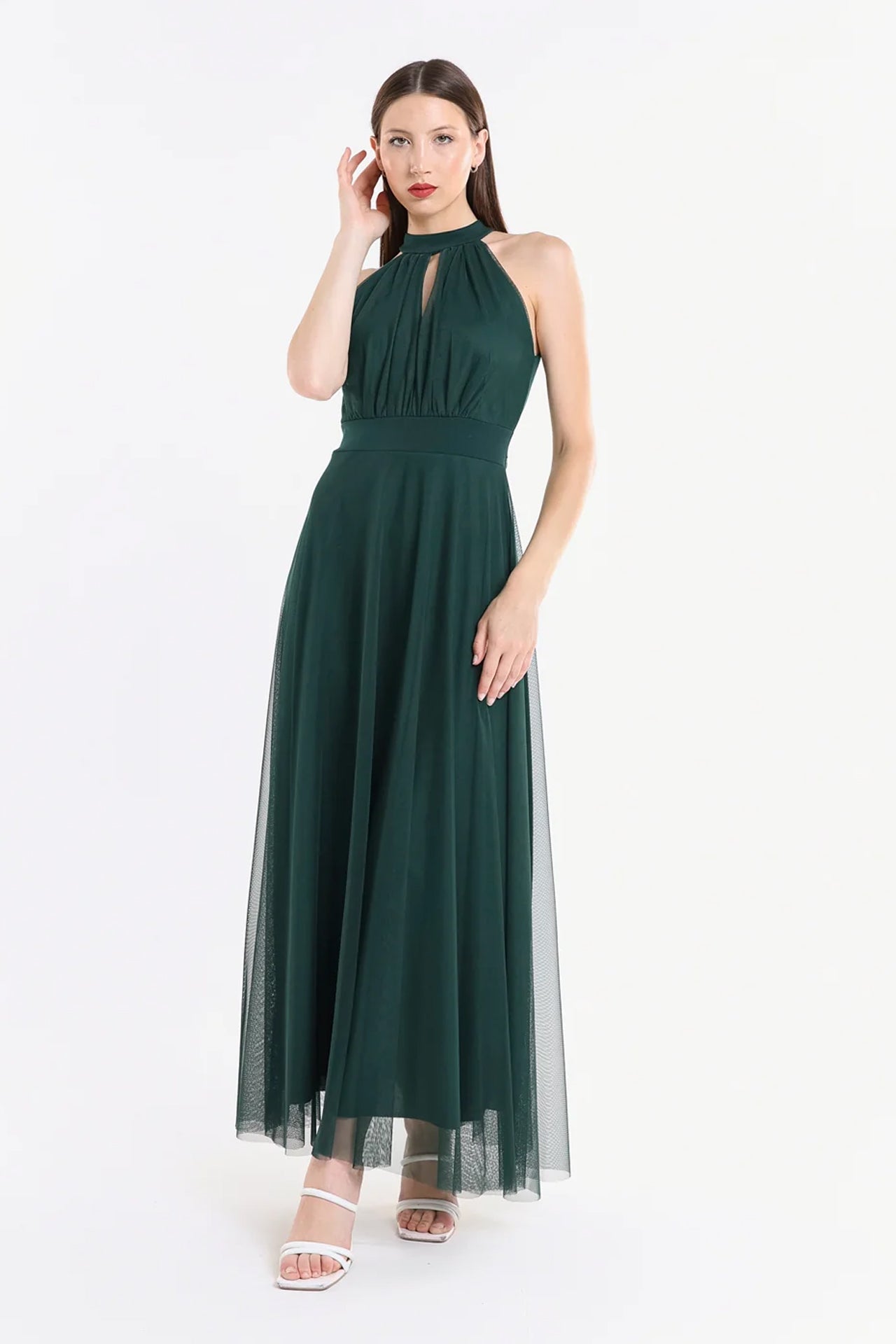 Abito lungo in tulle cut out Lucrezia -2