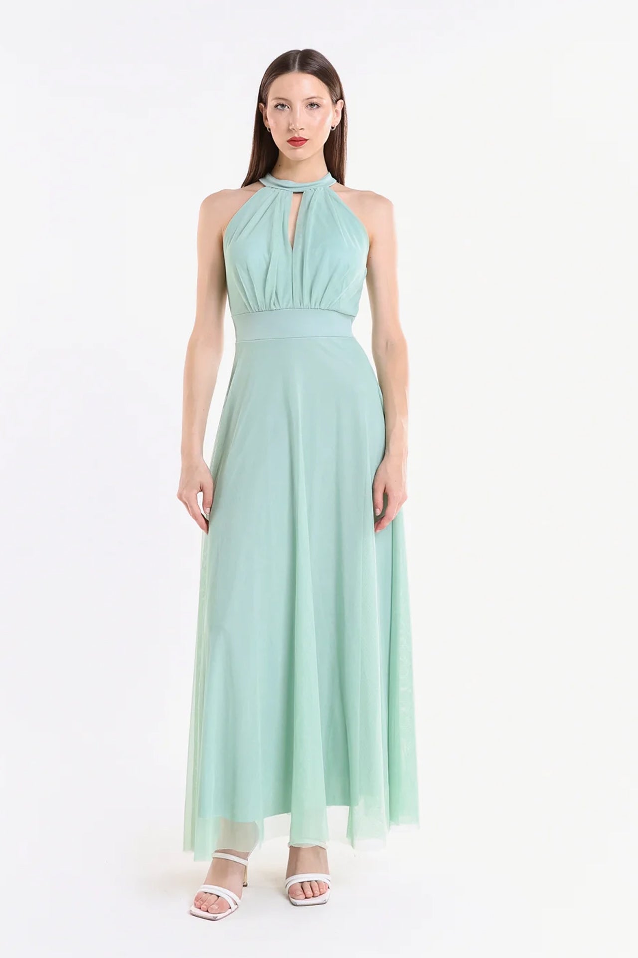 Abito lungo in tulle cut out Lucrezia -10