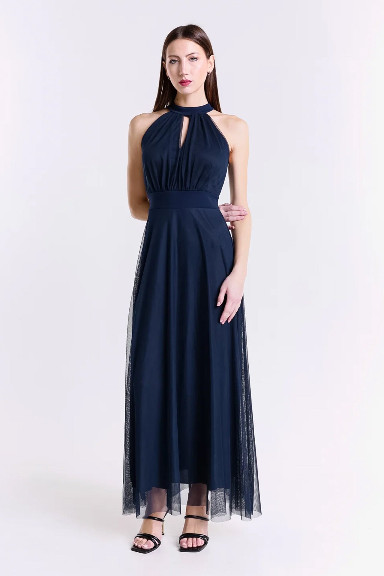 Abito lungo in tulle cut out Lucrezia -4