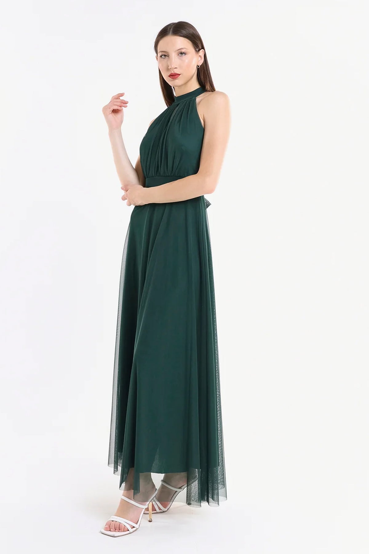 Abito lungo in tulle cut out Lucrezia -2