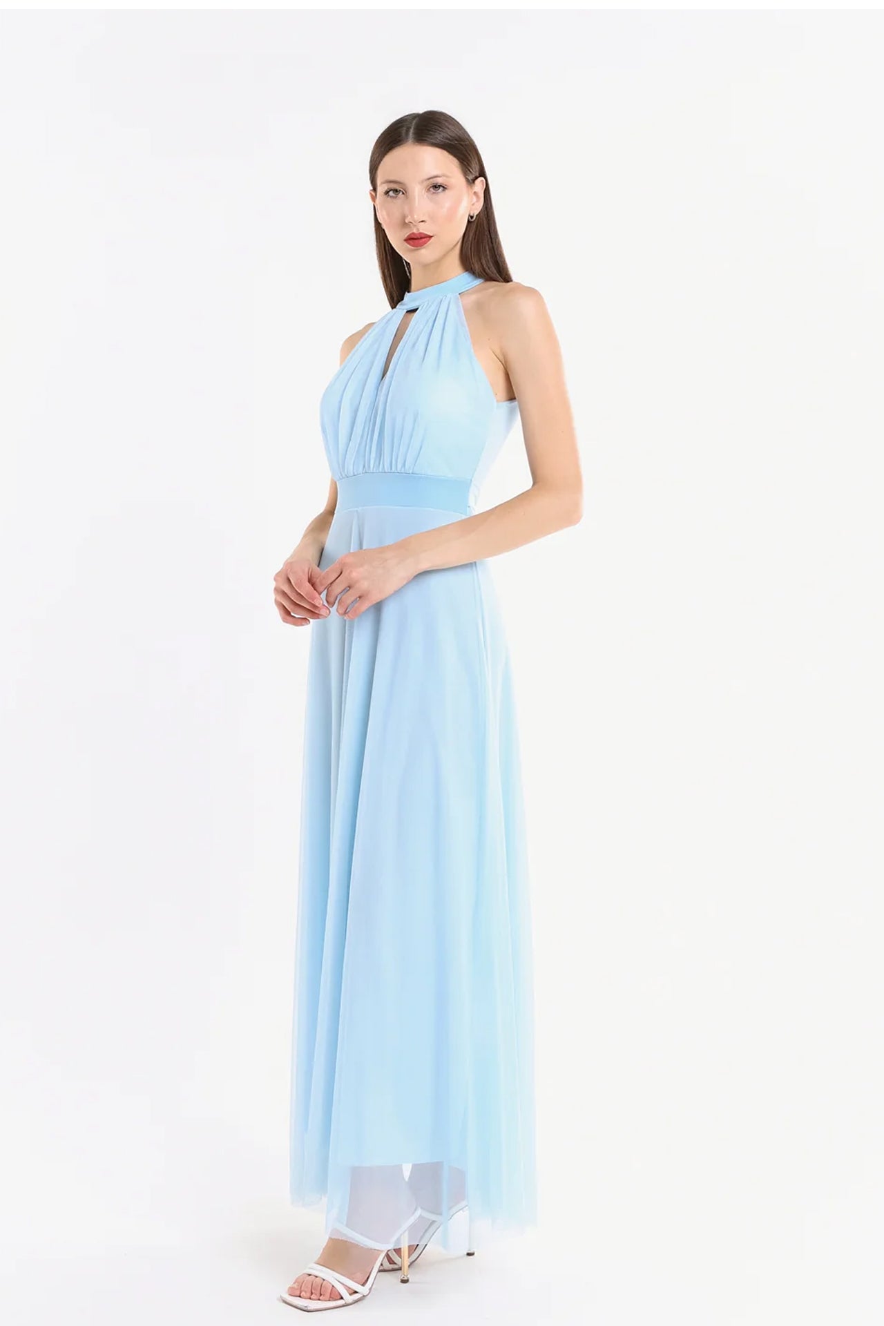Abito lungo in tulle cut out Lucrezia -1