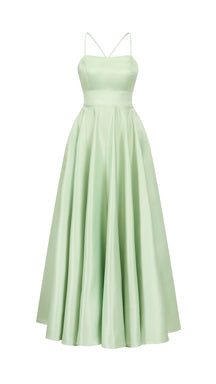 Elegant Long Satin Dress with Thin Straps – “Estella”
