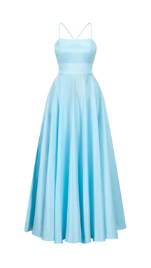 Elegant Long Satin Dress with Thin Straps – “Estella”