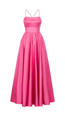Elegant Long Satin Dress with Thin Straps – “Estella”