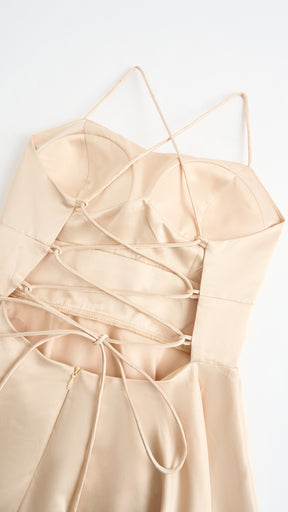 Elegant Long Satin Dress with Thin Straps – “Estella”