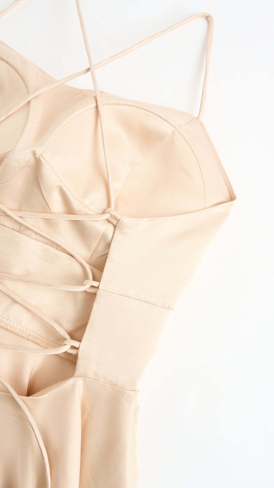 Elegant Long Satin Dress with Thin Straps – “Estella”