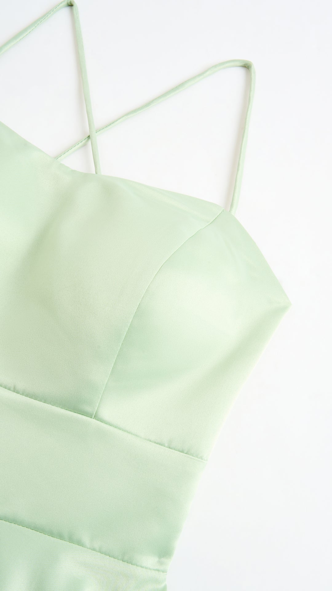 Elegant Long Satin Dress with Thin Straps – “Estella”