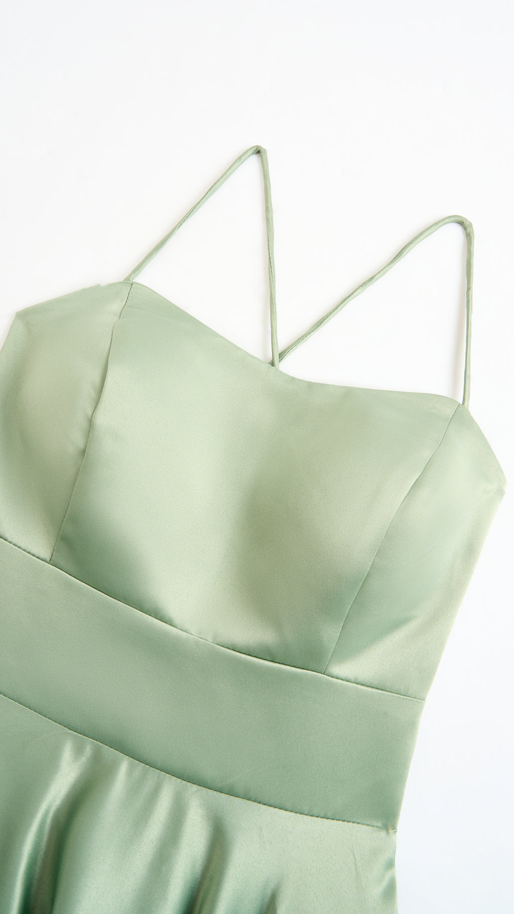 Elegant Long Satin Dress with Thin Straps – “Estella”