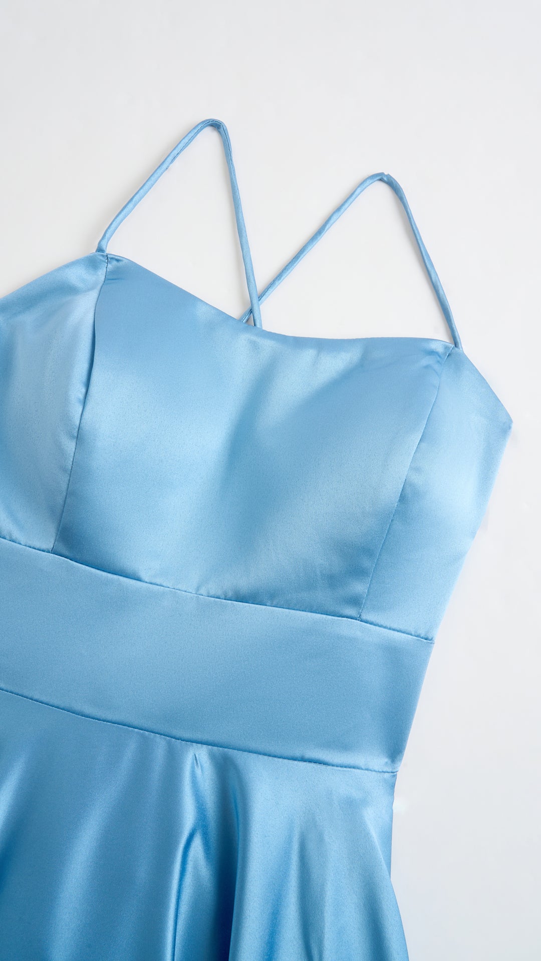 Elegant Long Satin Dress with Thin Straps – “Estella”