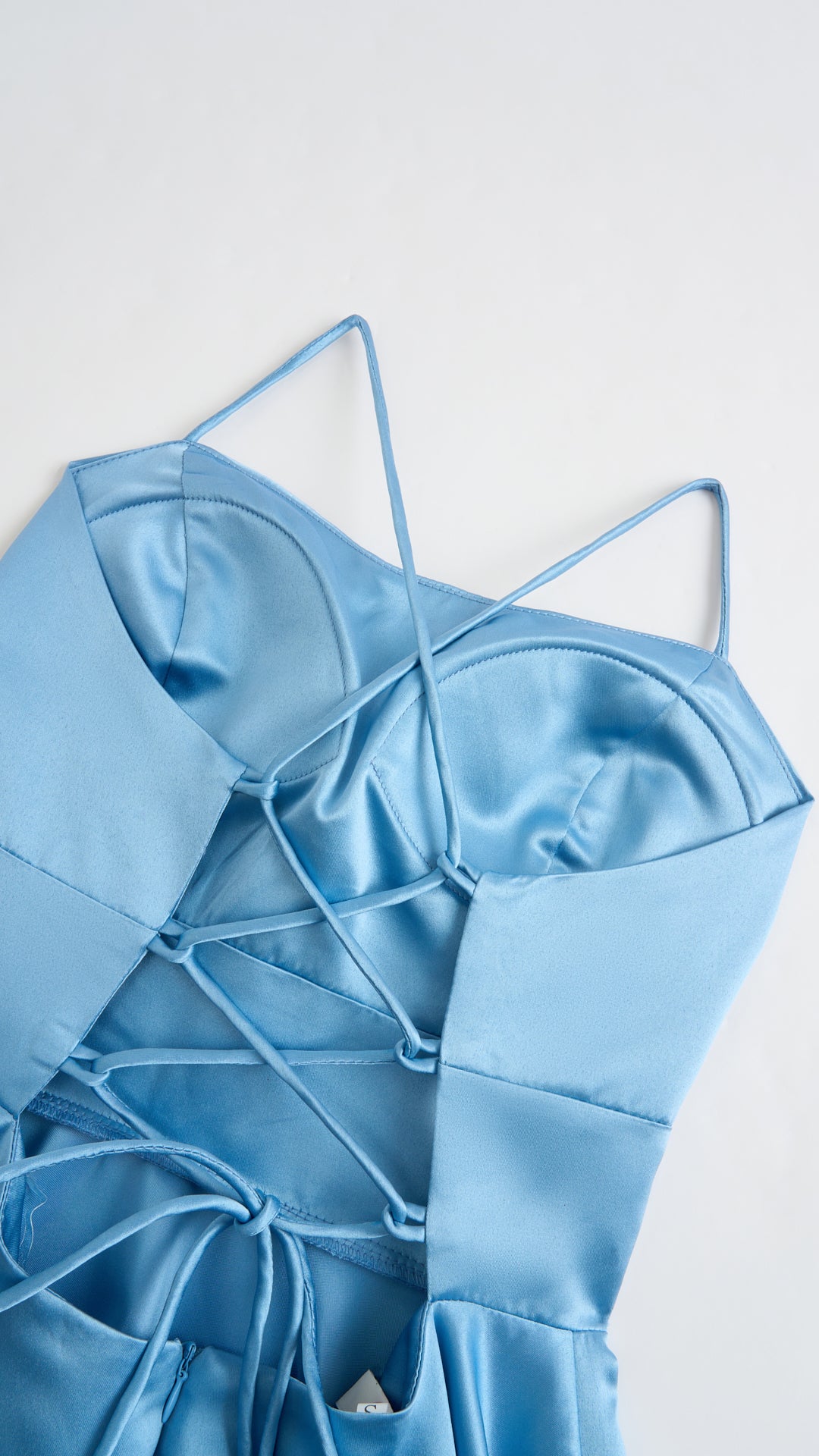 Elegant Long Satin Dress with Thin Straps – “Estella”