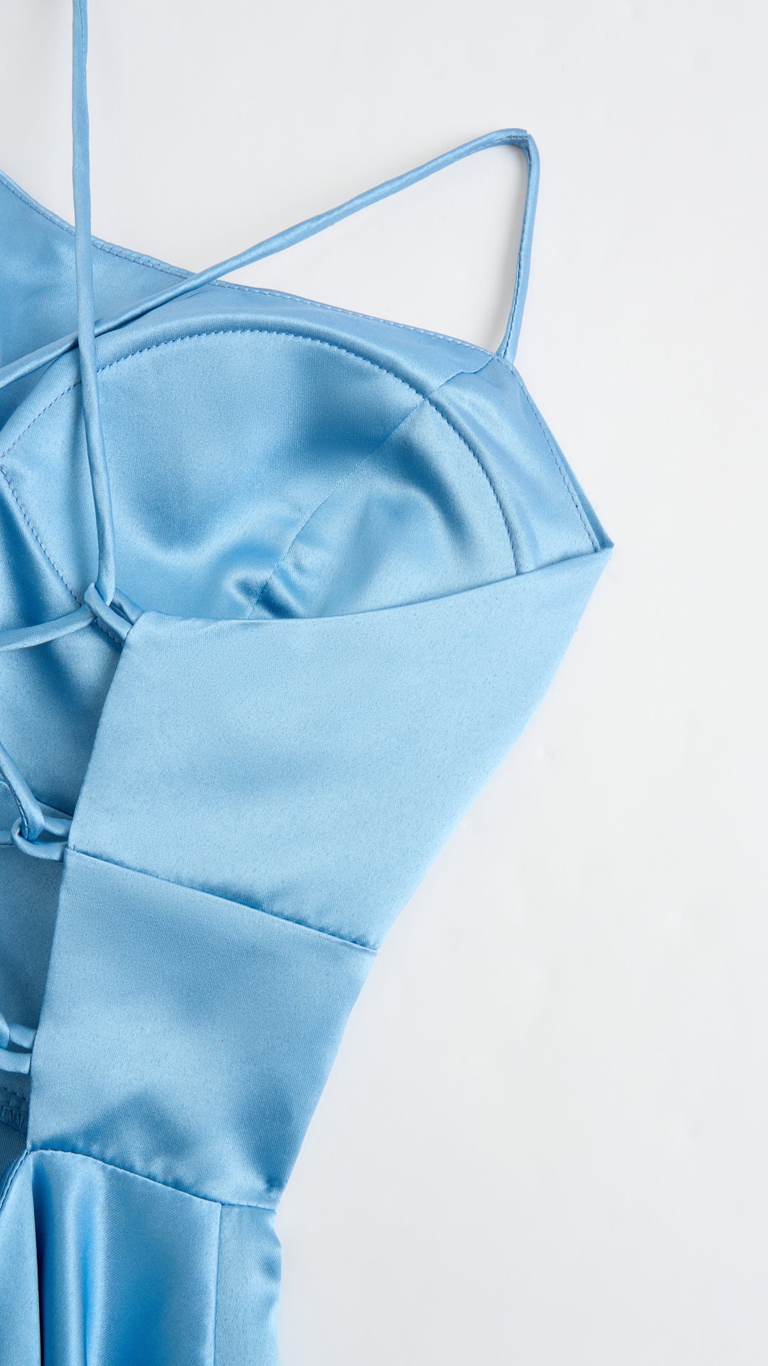 Elegant Long Satin Dress with Thin Straps – “Estella”