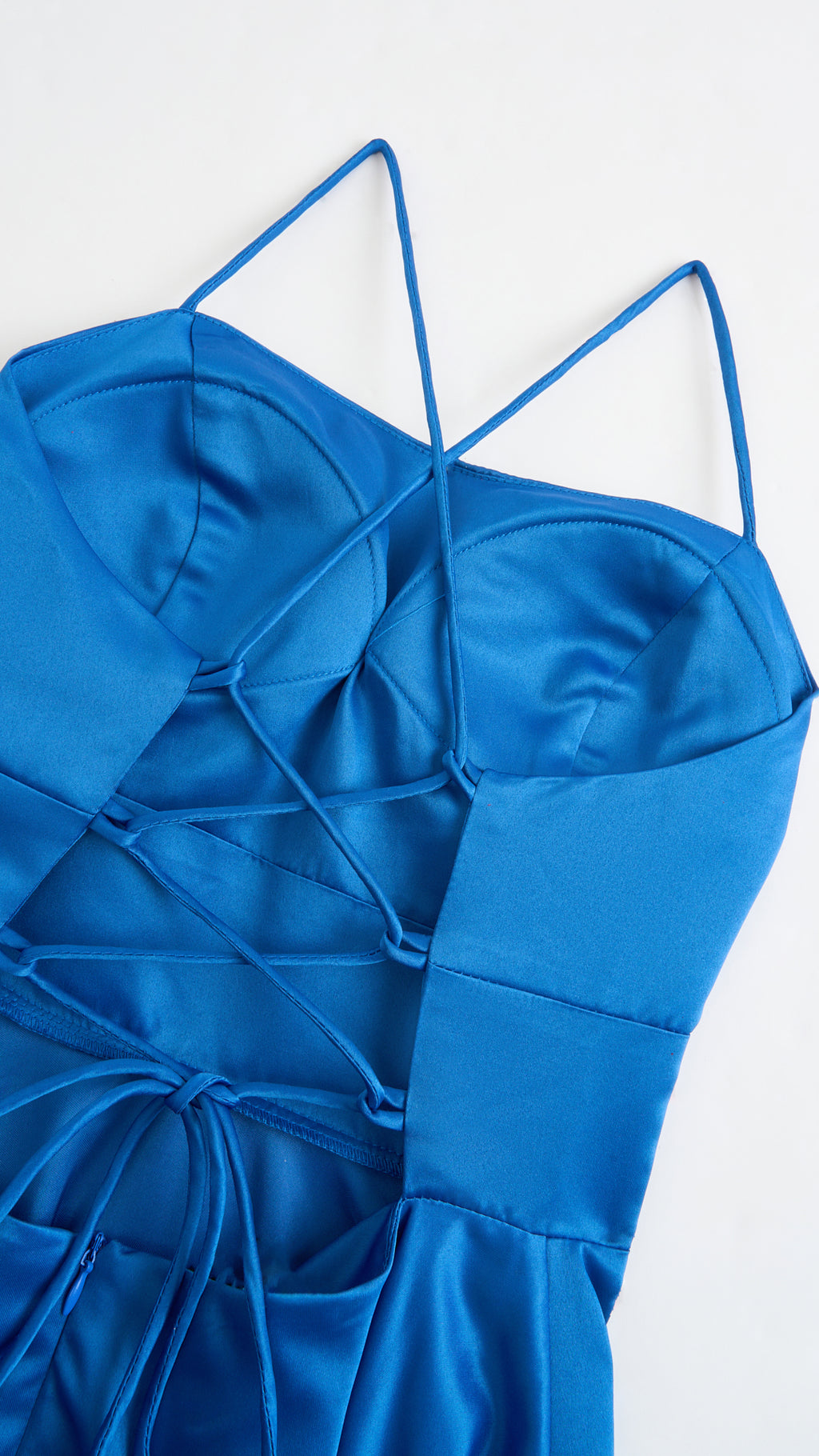 Elegant Long Satin Dress with Thin Straps – “Estella”