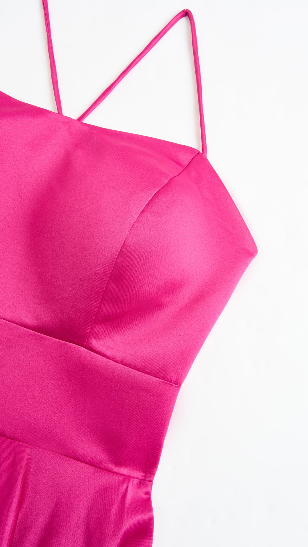 Elegant Long Satin Dress with Thin Straps – “Estella”