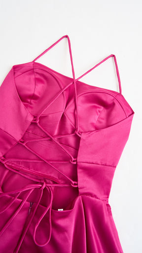Elegant Long Satin Dress with Thin Straps – “Estella”