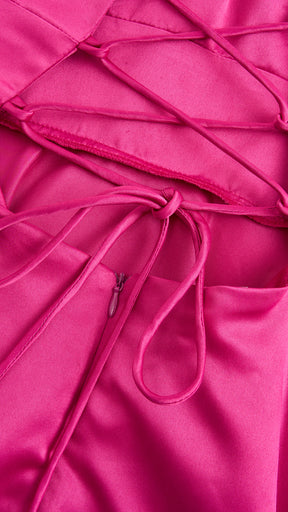 Elegant Long Satin Dress with Thin Straps – “Estella”