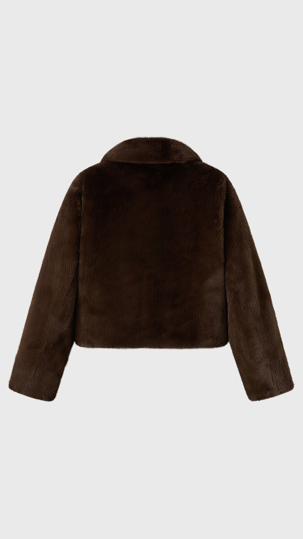 Giacca cropped in pelliccia sintetica con colletto a revers