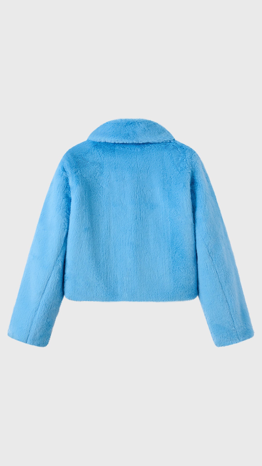 Giacca cropped in pelliccia sintetica con colletto a revers