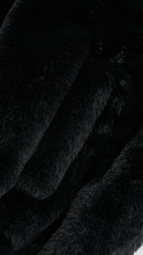 Giacca con cappuccio in peluche sintetica con zip e coulisse